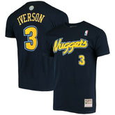 NBA Allen Iverson Denver Nuggets Hardwood Classics Stitch Name & Number T-Shirt sale
