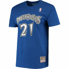 NBA Kevin Garnett Minnesota Timberwolves Hardwood Classics Stitch Name & Number T-Shirt