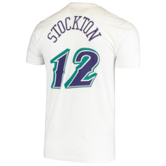 NBA John Stockton Utah Jazz Hardwood Classics Stitch Name & Number T-Shirt