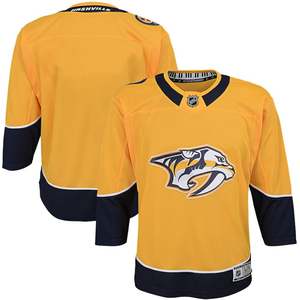 NHL Yellow Nashville Predators Youth Home Premier Blank Jersey