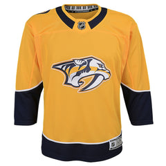 NHL Yellow Nashville Predators Youth Home Premier Blank Jersey