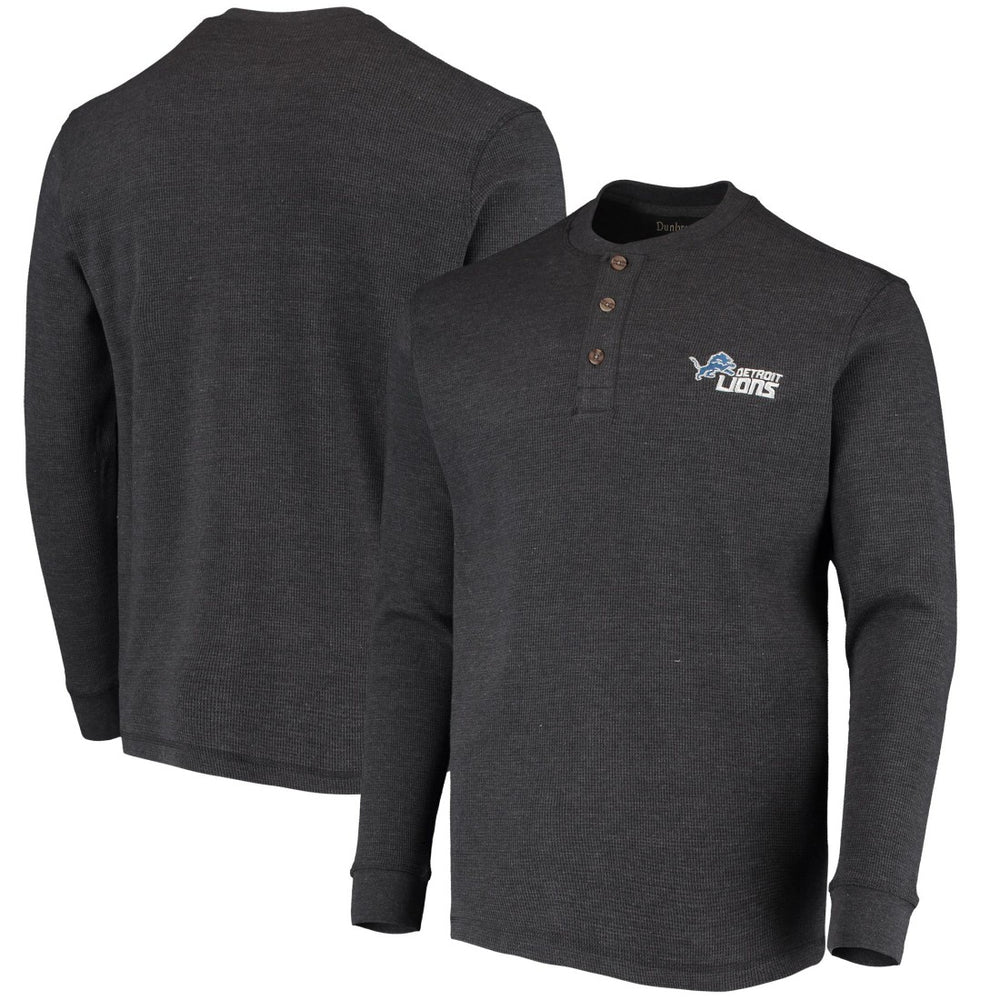 Dunbrooke Logo Maverick Thermal Henley Long Sleeve T-Shirt - Detroit Lions