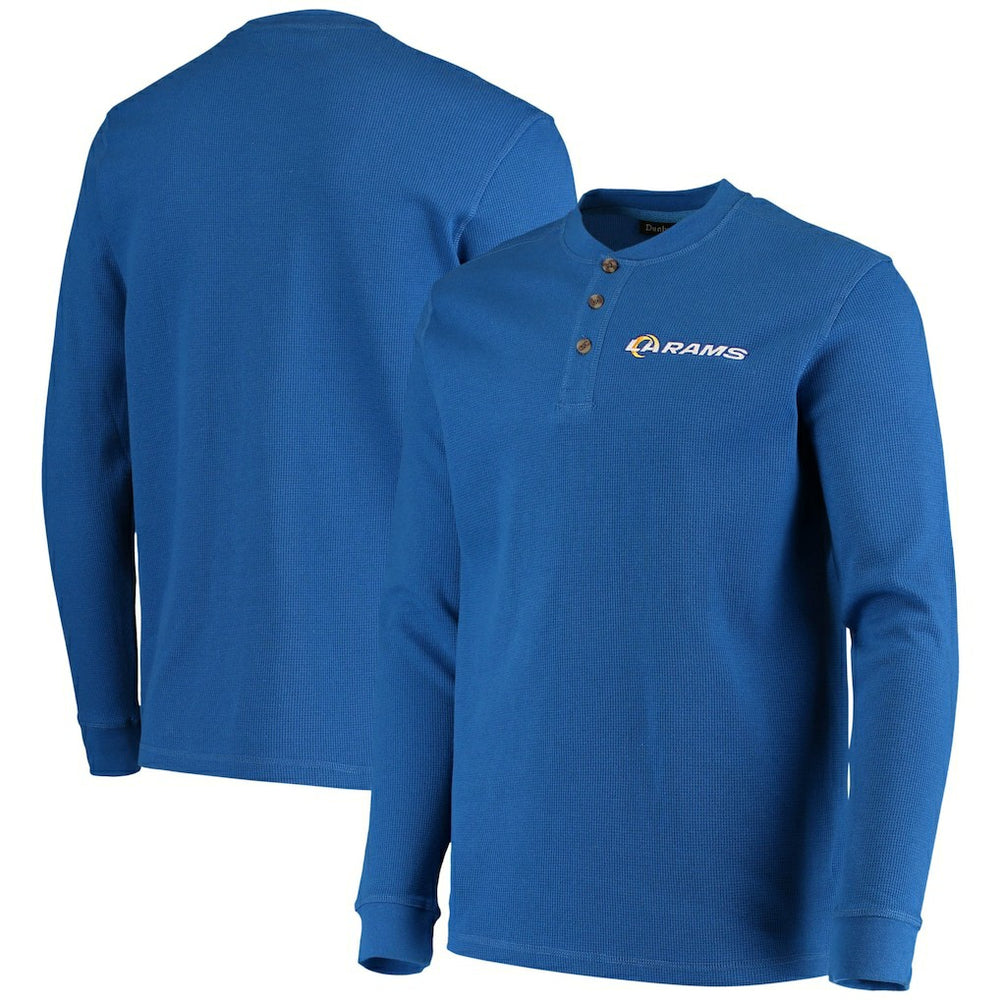 Dunbrooke Logo Maverick Thermal Henley Long Sleeve T-Shirt - Los Angeles Rams