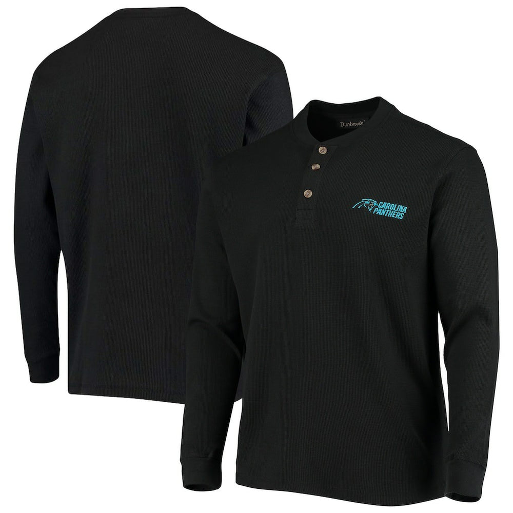 Dunbrooke Logo Maverick Thermal Henley Long Sleeve T-Shirt - Carolina Panthers