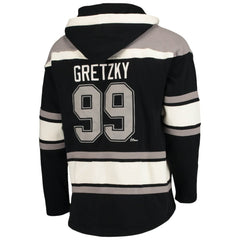 NHL Black Wayne Gretzky Los Angeles Kings '47 Retired Player Name & Number Lacer Pullover Hoodie