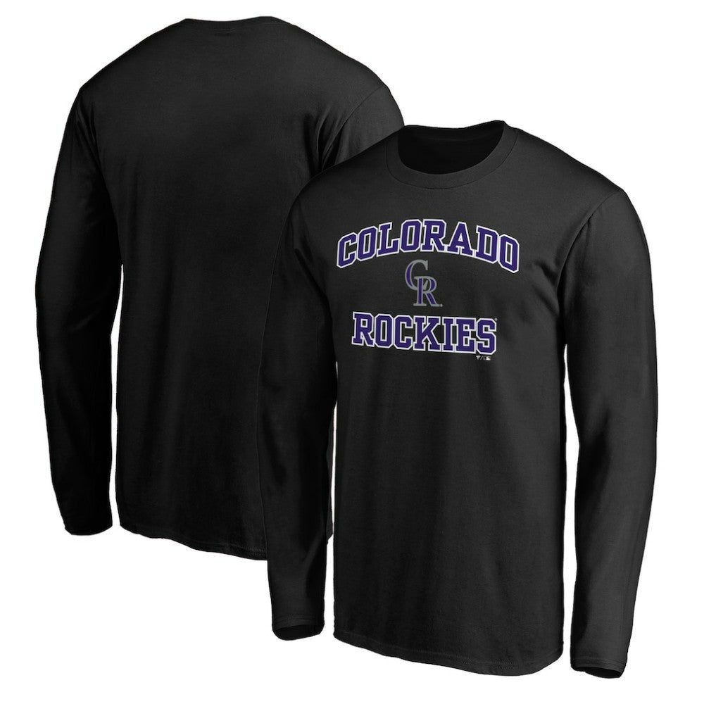 MLB Men's Black Colorado Rockies Team Heart & Soul Long Sleeve T-Shirt