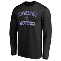 MLB Men's Black Colorado Rockies Team Heart & Soul Long Sleeve T-Shirt