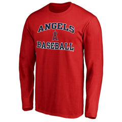 MLB Men's Red Los Angeles Angels Team Heart & Soul Long Sleeve T-Shirt