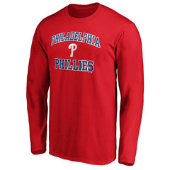 MLB Men's Red Philadelphia Phillies Team Heart & Soul Long Sleeve T-Shirt