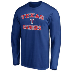 MLB Men's Royal Texas Rangers Team Heart & Soul Long Sleeve T-Shirt
