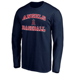 MLB Men's Navy Los Angeles Angels Team Heart & Soul Long Sleeve T-Shirt