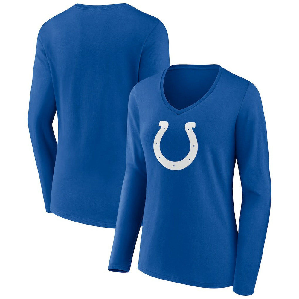 Women's Primary Team Logo Long Sleeve V-Neck T-Shirt - Indianapolis Colts