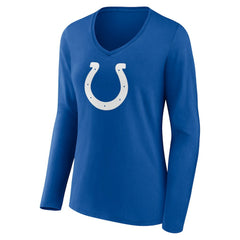 Women's Primary Team Logo Long Sleeve V-Neck T-Shirt - Indianapolis Colts