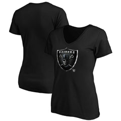 Women's Midnight Mascot Logo V-Neck T-Shirt - Las Vegas Raiders