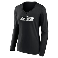 Women's Primary Team Logo Long Sleeve V-Neck T-Shirt - New York Jets