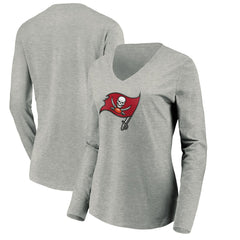 Women's Primary Logo Long Sleeve V-Neck T-Shirt - Tampa Bay Buccaneers