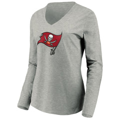 Women's Primary Logo Long Sleeve V-Neck T-Shirt - Tampa Bay Buccaneers