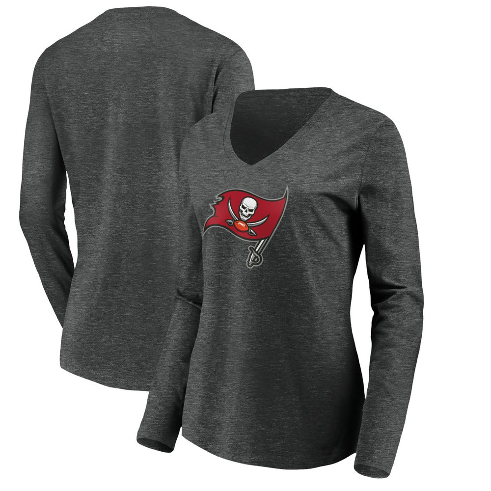Women's Primary Logo Long Sleeve V-Neck T-Shirt - Tampa Bay Buccaneers