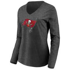 Women's Primary Logo Long Sleeve V-Neck T-Shirt - Tampa Bay Buccaneers