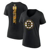 NHL Black David Pastrnak Boston Bruins Women's Playmaker V-Neck T-Shirt