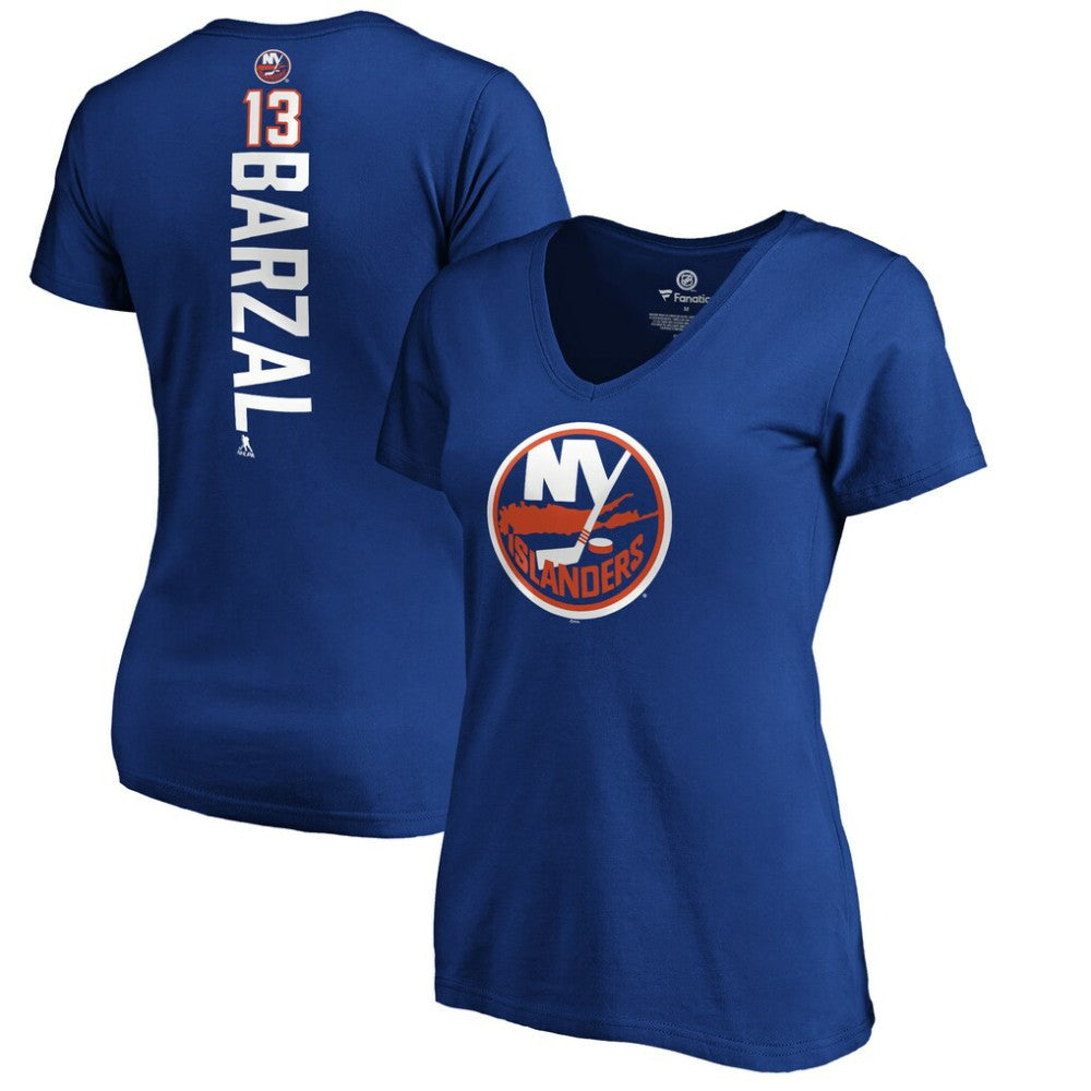 NHL Royal Mathew Barzal New York Islanders Women's Playmaker V-Neck T-Shirt