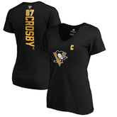 NHL Black Sidney Crosby Pittsburgh Penguins Women's Playmaker V-Neck T-Shirt