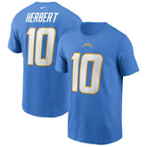 Justin Herbert Name & Number T-Shirt - Los Angeles Chargers
