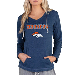 Concepts Sport Women's Mainstream Tri-Blend Raglan Hoodie V-Neck Top - Denver Broncos