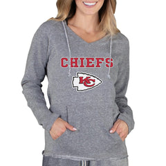 Concepts Sport Women's Mainstream Tri-Blend Raglan Hoodie V-Neck Top - Kansas City Chiefs
