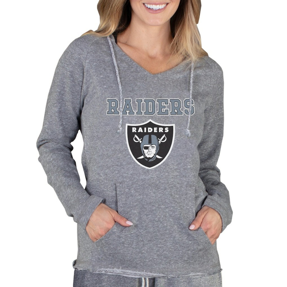 Concepts Sport Women's Mainstream Tri-Blend Raglan Hoodie V-Neck Top - Las Vegas Raiders
