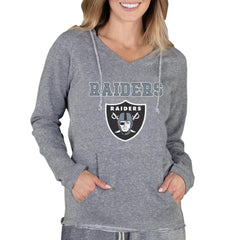 Concepts Sport Women's Mainstream Tri-Blend Raglan Hoodie V-Neck Top - Las Vegas Raiders