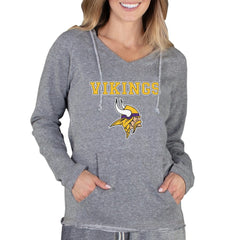 Concepts Sport Women's Mainstream Tri-Blend Raglan Hoodie V-Neck Top - Minnesota Vikings