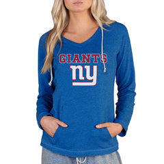 Concepts Sport Women's Mainstream Tri-Blend Raglan Hoodie V-Neck Top - New York Giants