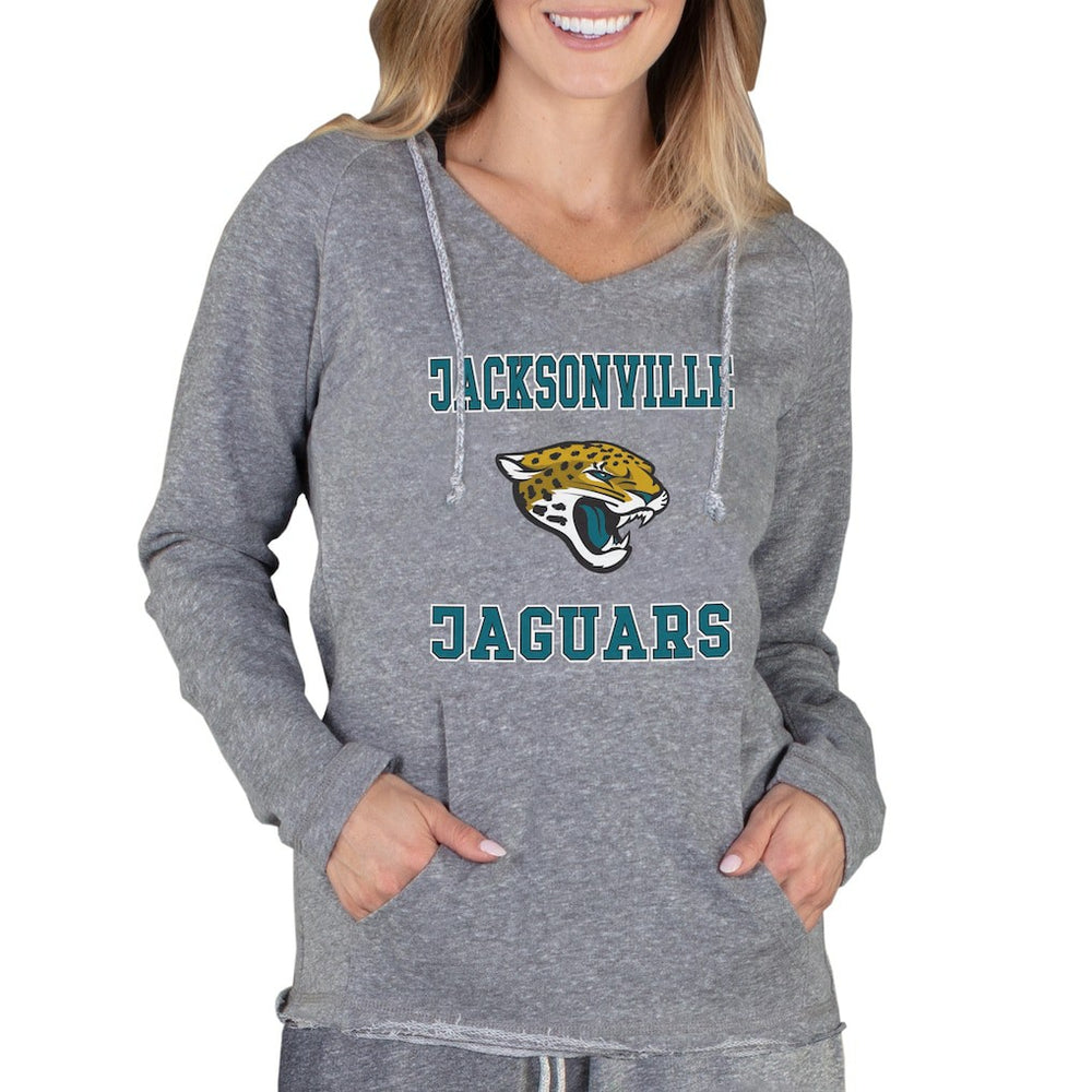 Concepts Sport Women's Mainstream Tri-Blend Raglan Hoodie V-Neck Top - Jacksonville Jaguars