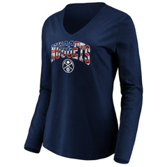 NBA Denver Nuggets Women's Banner Wave V-Neck Long Sleeve T-Shirt sale