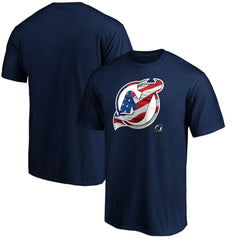 NHL Navy New Jersey Devils Banner Wave Logo T-Shirt
