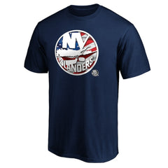 NHL Navy New York Islanders Banner Wave Logo T-Shirt