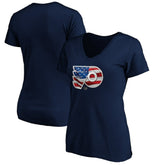 NHL Navy Philadelphia Flyers Women's Banner Wave Logo V-Neck T-Shirt T-Shirt