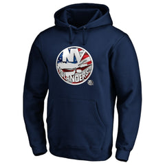 NHL Navy New York Islanders Banner Wave Logo Pullover Hoodie