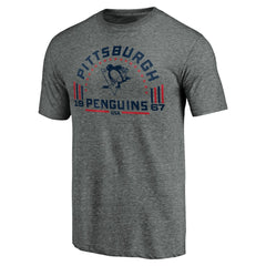 NHL Heathered Gray Pittsburgh Penguins Team Freedom Tri-Blend T-Shirt