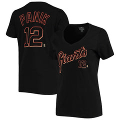 MLB Joe Panik San Francisco Giants 5th & Ocean by New Era Women's Script Name and Number V-Neck T-Shirt Black