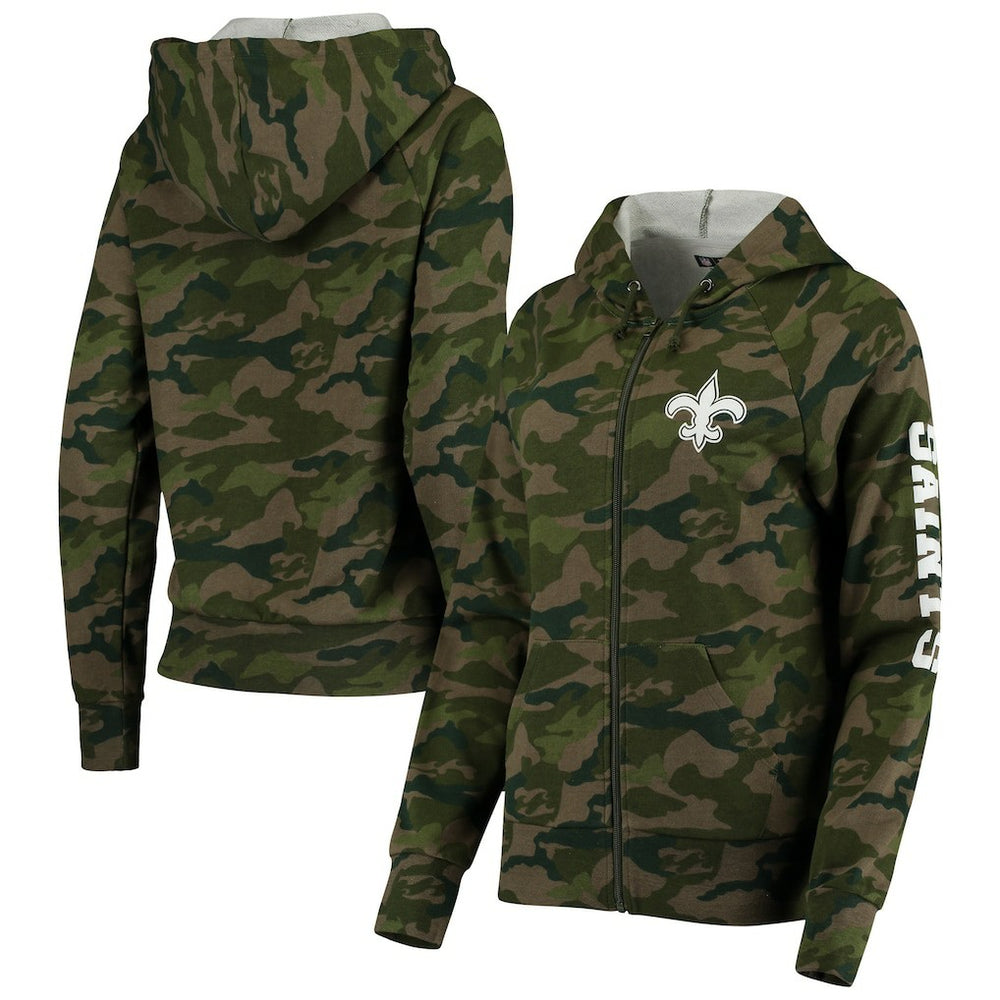 Women's Raglan Full-Zip Hoodie - New Orleans Saints