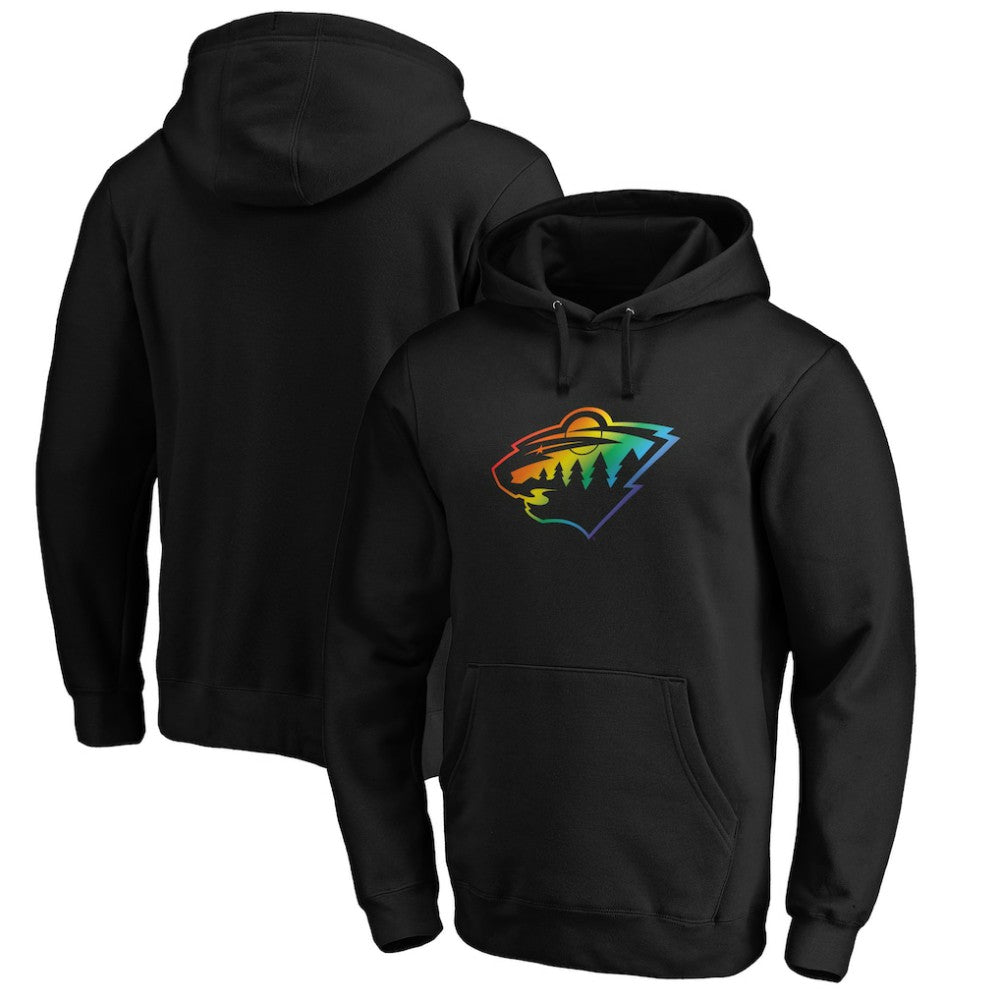 NHL Black Minnesota Wild Team Pride Logo Pullover Hoodie