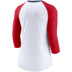 MLB Washington Nationals Nike Women's Color Split Tri-Blend 3/4-Sleeve Raglan T-Shirt