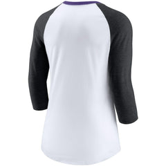 MLB Colorado Rockies Nike Women's Color Split Tri-Blend 3/4-Sleeve Raglan T-Shirt