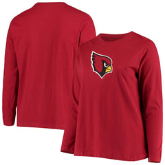 Women's Plus Size Primary Logo Long Sleeve Scoop Neck T-Shirt - Arizona Cardinals
