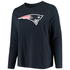Women's Plus Size Primary Logo Long Sleeve Scoop Neck T-Shirt - New England Patriots