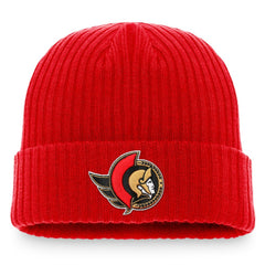 NHL Red Ottawa Senators Fanatics Core Primary Logo Cuffed Knit Hat