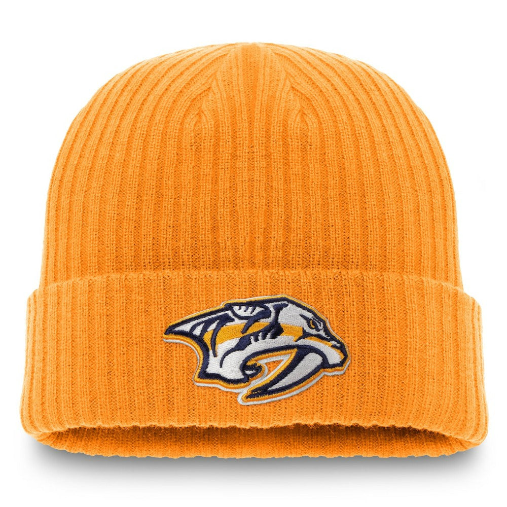 NHL Gold Nashville Predators Fanatics Core Primary Logo Cuffed Knit Hat