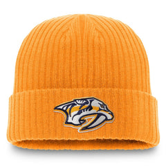 NHL Gold Nashville Predators Fanatics Core Primary Logo Cuffed Knit Hat